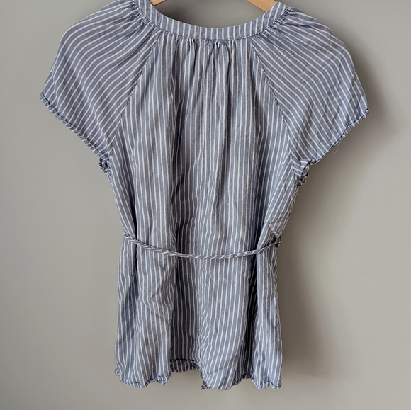 Isabel Maternity Blue Striped Casual Top - Picture 2 of 4